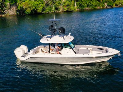 2023 Boston Whaler 360 OUTRAGE — front three-quarter view