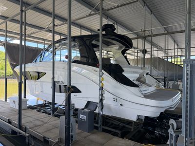 2023 Sea Ray 370 DA — front three-quarter view