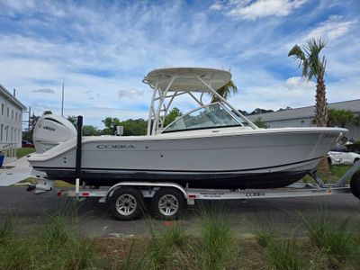 2023 Cobia 240 DUAL CONSOLE — front three-quarter view