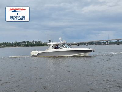 2022 Boston Whaler 380 Realm — front three-quarter view