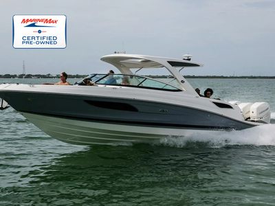2024 Sea Ray SLX 350 Outboard — front three-quarter view