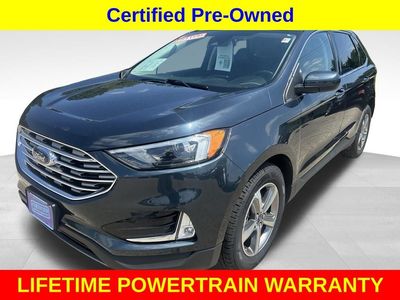 2022 Ford Edge SEL in Blue Metallic — front three-quarter view
