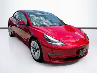 2022 Tesla Model 3 — rear three-quarter view