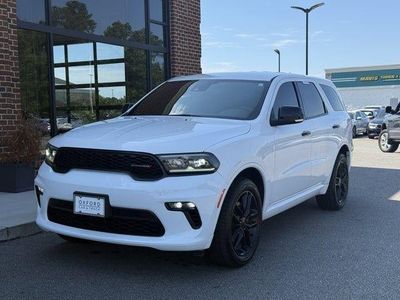 2022 Dodge Durango GT Plus in White Knuckle Clearcoat — front three-quarter view