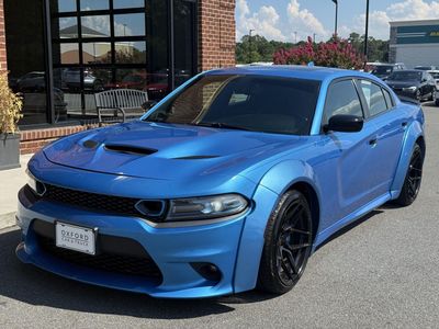 2019 Dodge Charger Scat Pack in B5 Blue Pearlcoat — front three-quarter view