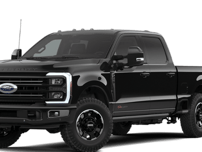 2026 Ford Super Duty F-250 Platinum in Agate Black Metallic — front three-quarter view