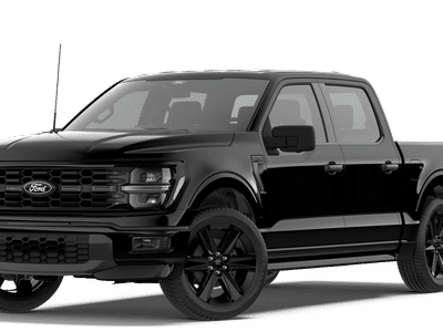 2026 Ford F-150 STX in Agate Black Metallic — front three-quarter view