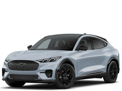 2026 Ford Mustang Mach-E Premium in Glacier Gray Metallic Tricoat — front three-quarter view