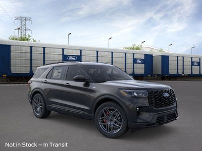 2026 Ford Explorer ST-Line in Agate Black Metallic — front three-quarter view