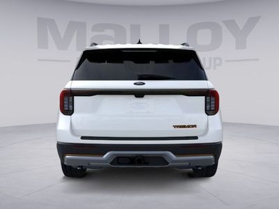 2026 Ford Explorer Tremor in Star White Metallic Tri-Coat — front three-quarter view