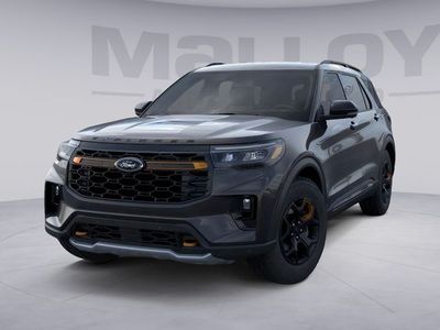 2026 Ford Explorer 4DR AWD Tremor in Black — front three-quarter view