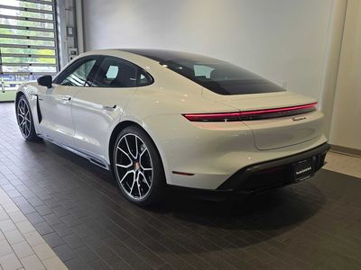 2026 Porsche Taycan — rear three-quarter view