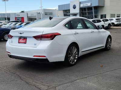 2018 Genesis G80 — rear three-quarter view