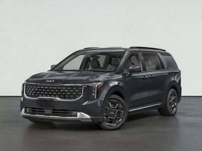 2025 Kia CARNIVAL SX in Panthera Metal — front three-quarter view