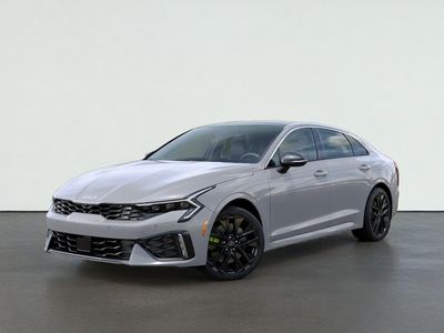 2026 Kia K5 GT in Wolf Gray — front three-quarter view