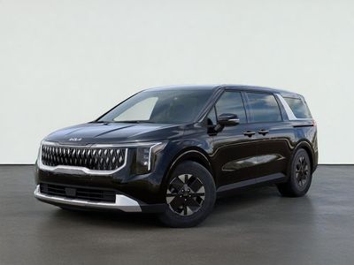 2026 Kia CARNIVAL HYBRID LXS in Aurora Black Pearl — front three-quarter view