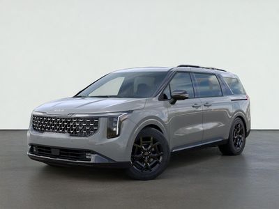 2026 Kia CARNIVAL SX in Ceramic Silver — front three-quarter view