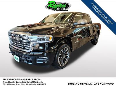 2026 RAM 1500 Limited in Diamond Black Crystal Pc — front three-quarter view