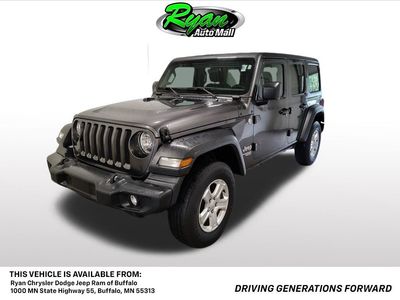 2018 Jeep Wrangler Unlimited Sport S in Granite Crystal Metallic Clearcoat — front three-quarter view