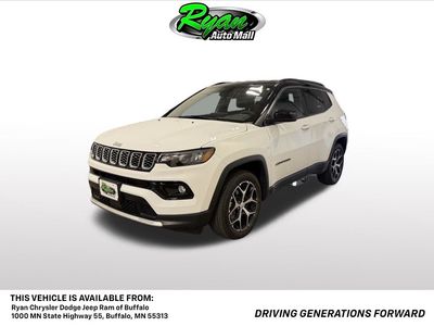 2024 Jeep Compass Limited in Bright White Clearcoat — front three-quarter view