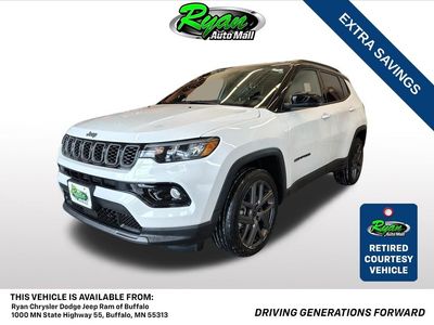 2026 Jeep Compass Limited Altitude in Bright White Clearcoat — front three-quarter view