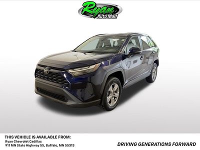 2024 Toyota RAV4 XLE in Blueprint — front three-quarter view