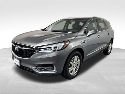 2018 Buick Enclave Essence in Satin Steel Gray Metallic — front three-quarter view