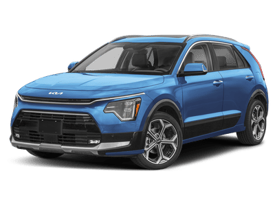 2025 Kia Niro SX Touring in Mineral Blue — front three-quarter view
