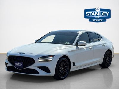 2022 Genesis G70 — rear three-quarter view