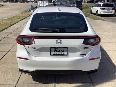 2026 Honda Civic Hatchback Hybrid — rear three-quarter view