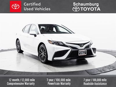2024 Toyota Camry SE in White — front three-quarter view