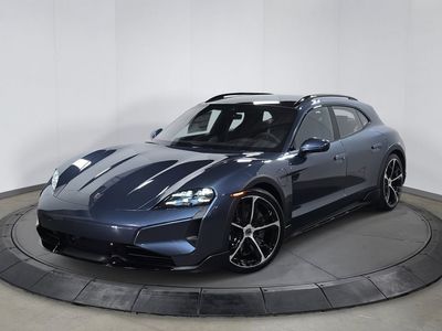 2025 Porsche Taycan Cross Turismo Turbo S in Blue — front three-quarter view