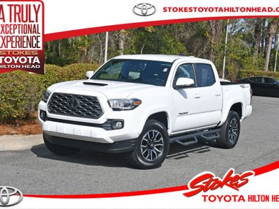 2022 Toyota Tacoma TRD Sport in White — front three-quarter view