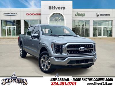 2022 Ford F-150 Platinum in Silver — front three-quarter view