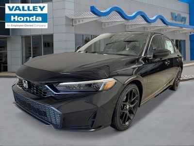2026 Honda Civic Sedan Sport in Crystal Black Pearl — front three-quarter view