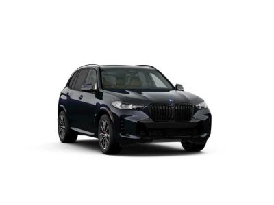 2026 BMW X5 xDrive50e in Carbon Black Metallic — front three-quarter view