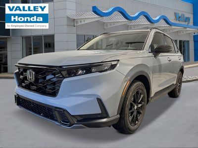 2026 Honda CR-V Hybrid Sport-L in Urban Gray Pearl — front three-quarter view