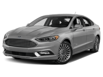 2018 Ford Fusion Hybrid Titanium in Silver — front three-quarter view