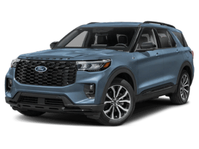 2026 Ford Explorer ST-Line in Blue — front three-quarter view