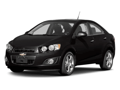 2013 Chevrolet Sonic LT in Black — front three-quarter view