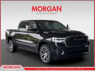 2026 Ram 1500 Tungsten in Diamond Black Crystal Pearlcoat — front three-quarter view