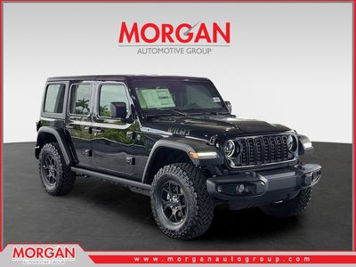 2026 Jeep Wrangler Willys in Black Clearcoat — front three-quarter view