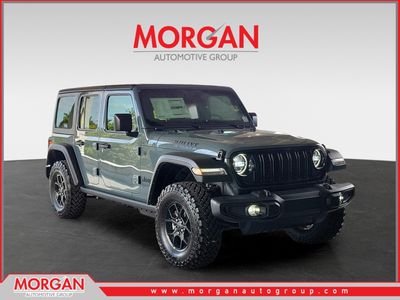 2026 Jeep Wrangler Willys in Anvil Clearcoat — front three-quarter view