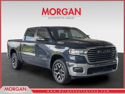 2026 Ram 1500 Laramie in Forged Blue Metallic — front three-quarter view