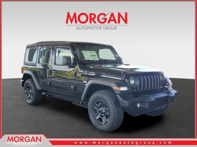 2026 Jeep Wrangler Sport in Black Clearcoat — front three-quarter view