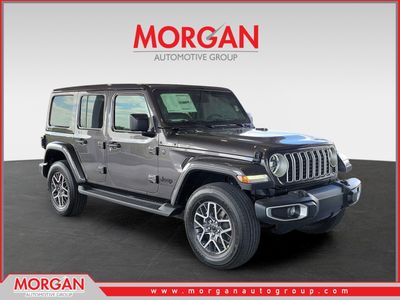 2026 Jeep Wrangler Sahara in Granite Crystal Metallic Clearcoat — front three-quarter view