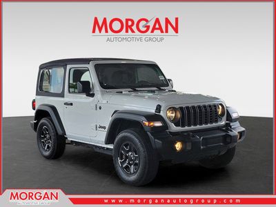 2026 Jeep Wrangler Sport in Bright White Clearcoat — front three-quarter view
