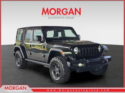 2026 Jeep Wrangler Willys in Black Clearcoat — front three-quarter view