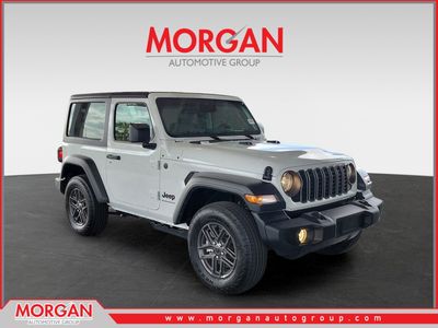 2026 Jeep Wrangler Sport S in Bright White Clearcoat — front three-quarter view