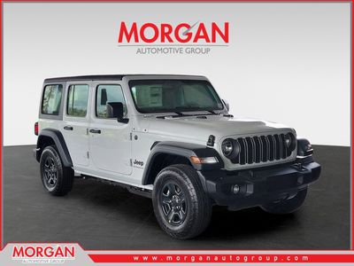 2026 Jeep Wrangler Sport in Bright White Clearcoat — front three-quarter view